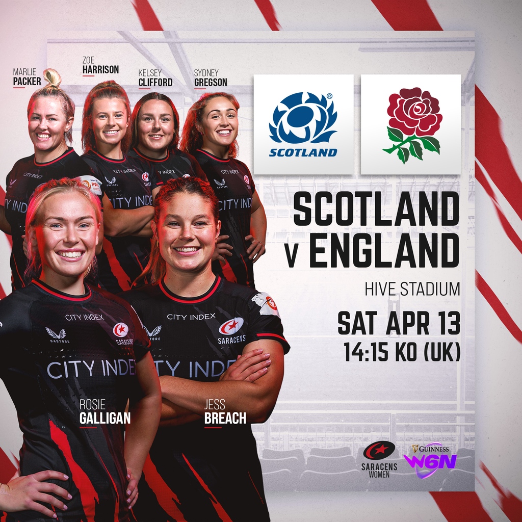 Congratulations to our 6️⃣ in the @RedRosesRugby squad to take on Scotland on Saturday! 🌹 #YourSaracens💫