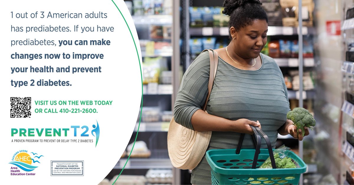 One out of every three American adults has prediabetes, and many do not know they have it. Want to learn how to reduce your risk of type 2 diabetes? Start by learning more about our FREE Prevent T2 Program by visiting us online: buff.ly/3HbsVvy