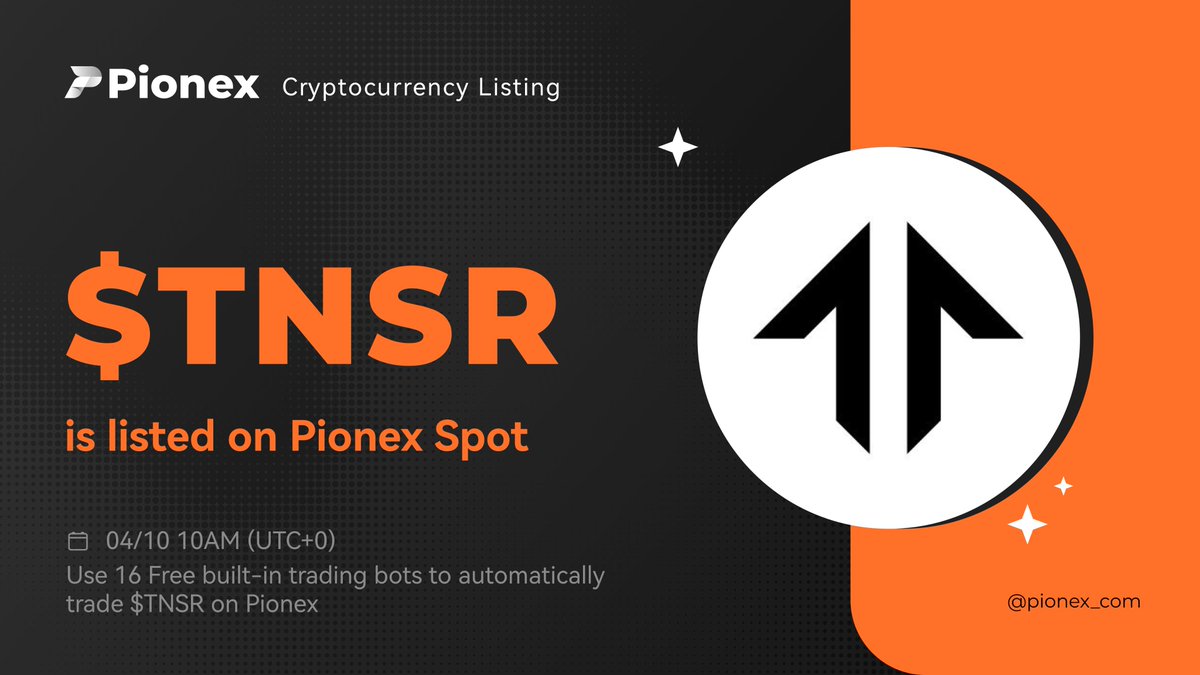 🚀 #Pionex has listed @TensorFdn $TNSR and opened $TNSR / $USDT trading. ⬇️Trade now pionex.com/en/trade/TNSR_…