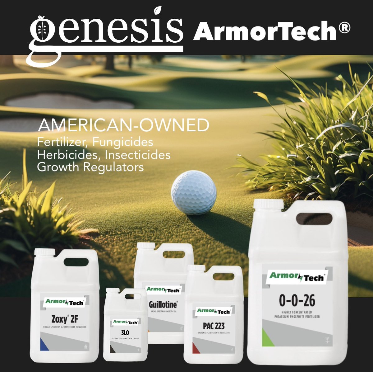 When you buy from the ArmorTech® portfolio, you buy into an American-owned product line we put our name behind. Visit us online today to shop the best in Fungicides, Herbicides, &amp; Insecticides, with ArmorTech®.

genesissupplystore.com/collections/ar…

#armortech #pesticide #landscape