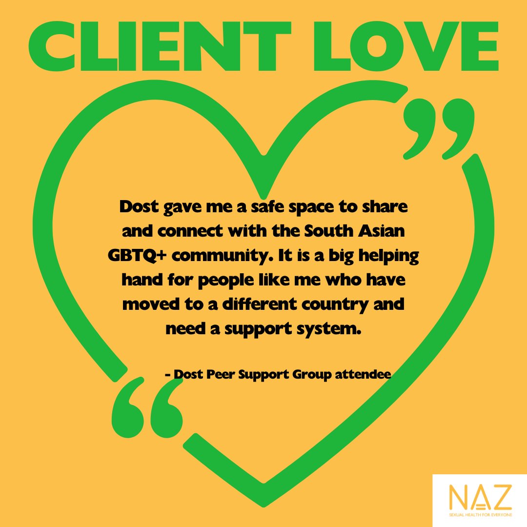 Are you a South Asian GBTQ+ man looking for connection in your community? 'Dost' is a safe, facilitated space to discuss issues you may be affected by and reduce social isolation. We welcome trans & non-binary people or any combination of these.👇🏾 🔗 naz.org.uk/dost