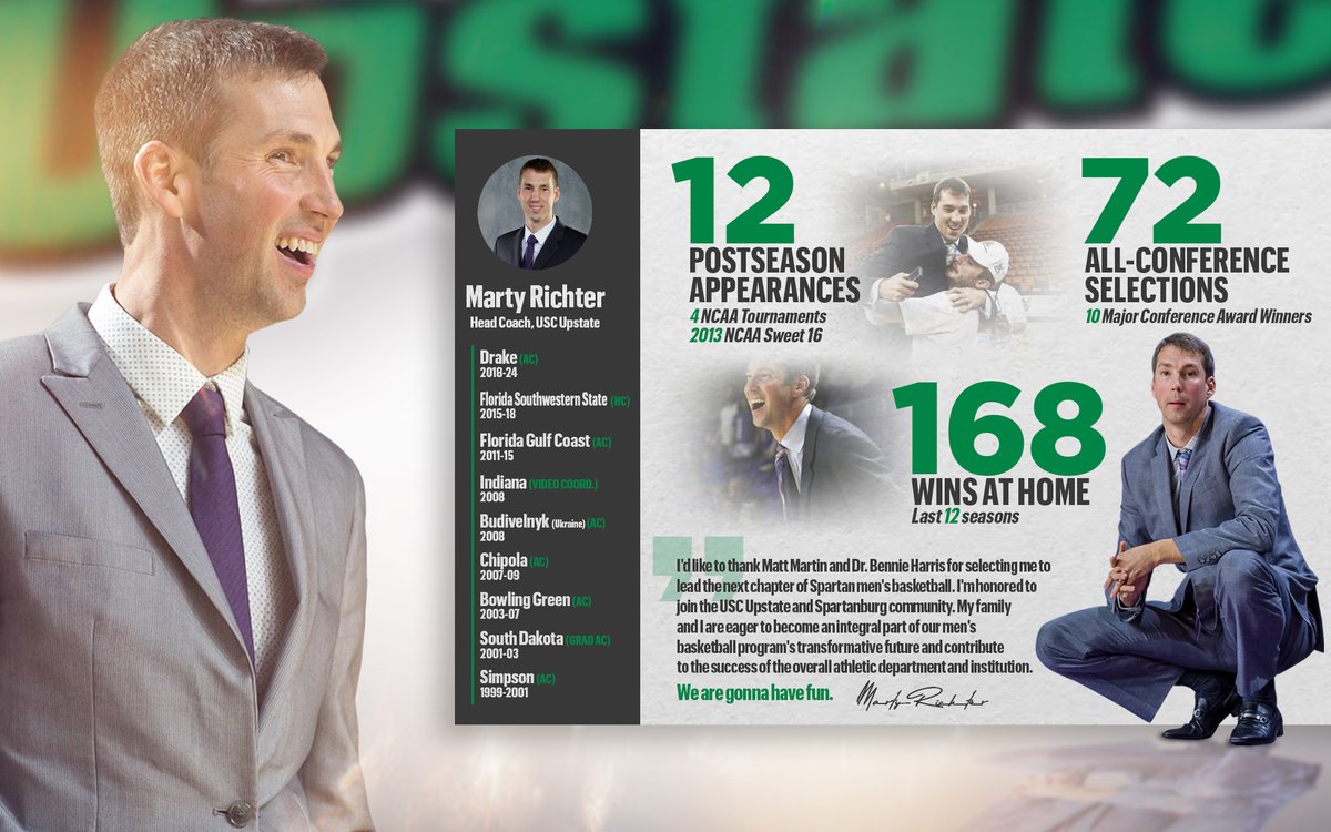 21 years of excellence and the dawn of a new era. Inside the numbers of Marty Richter’s career to date as we welcome him to Spartanburg today. #SpartanArmy⚔️