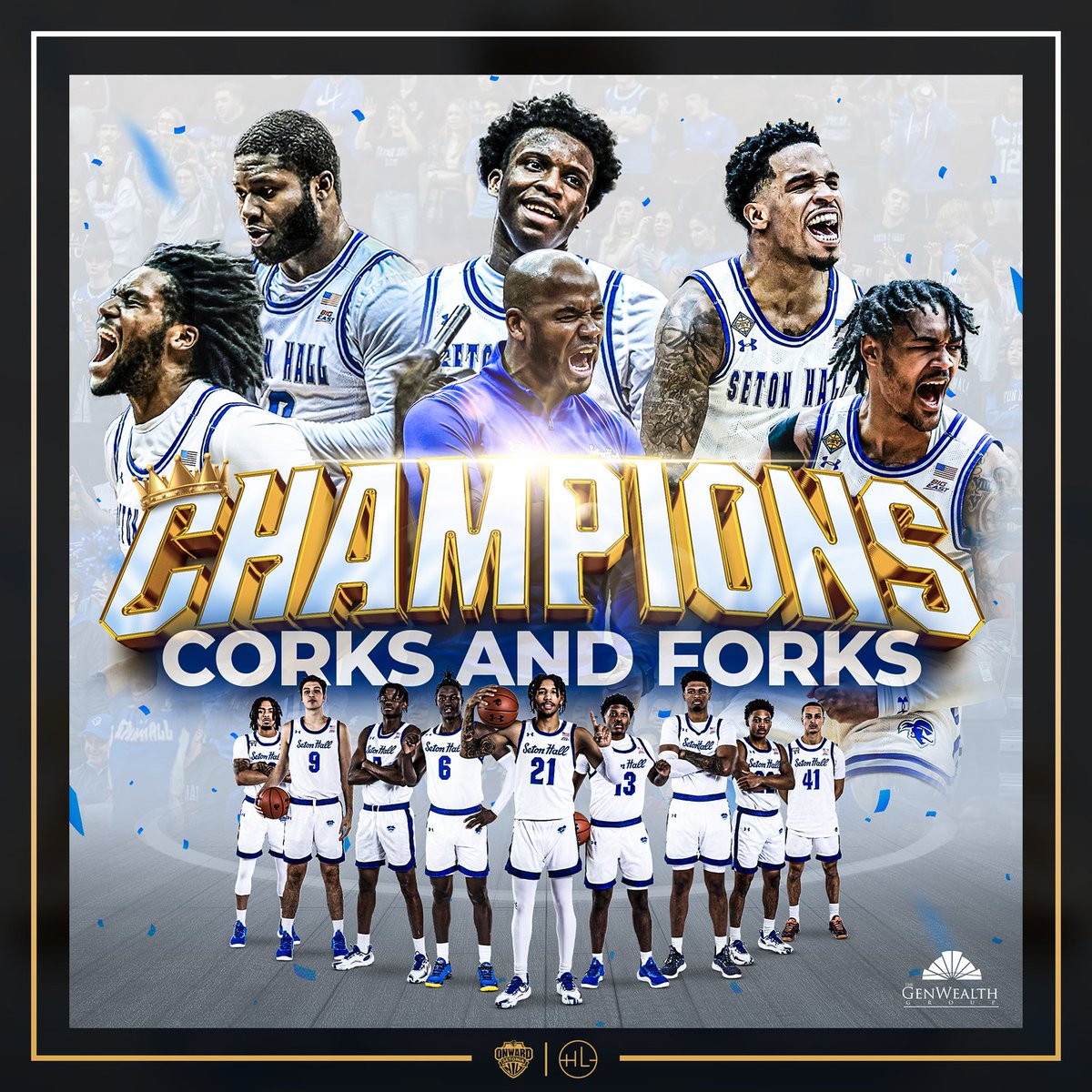 Pirates Fans, big update on Corks & Forks: Our friends @OnwardSetonia_ are now going to run the event to continue supporting student-athlete NIL opportunities! Same great event plus Onward will be honoring the NIT champs @SetonHallMBB! #HALLin Register: onwardsetonia.com/events/corks-a…