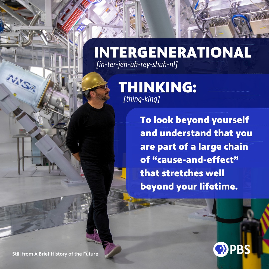 Do you know what 'intergenerational thinking' is? Here’s a breakdown from the first episode of A Brief History of the Future - available to stream now on the PBS app! #TheFutureOnPBS 

Stream it now at video.wcte.tv/show/a-brief-h…
