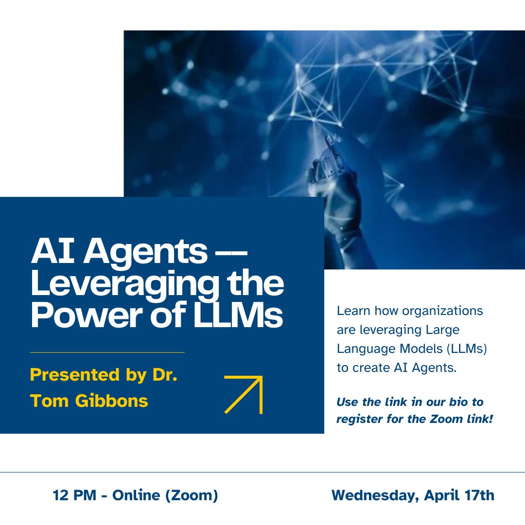 CSS_SBT's tweet image. Join Dr. Tom Gibbons in learning about LLMs and how organizations utilize them. Use the link in our bio to register for the Zoom link under "Upcoming Webinars." #business #technology #cis #css @stscholastica