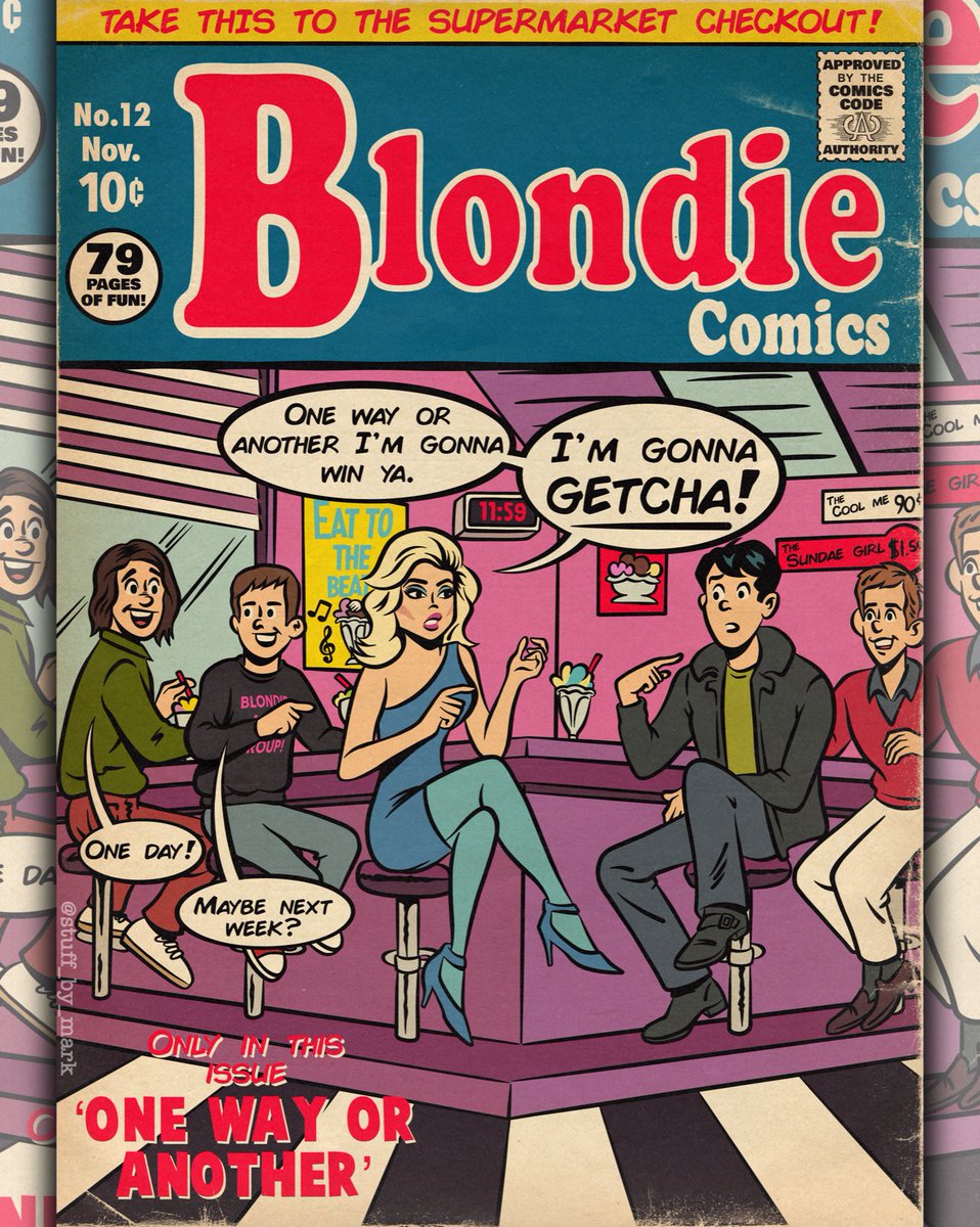 A fake Archie comic cover inspired by Blondie’s One Way Or Another.