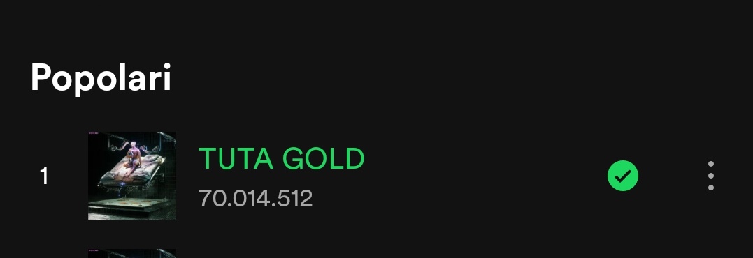 TUTA GOLD con 70 milioni di ascolti sulla sola Spotify a esattamente due mesi dall'uscita 🤧(per dare l'idea della potenza, ha più streams di Brividi dopo gli stessi giorni),senza contare le altre piattaforme, su Amazon continua a essere prima da fine Sanremo..che bomba #mahmood