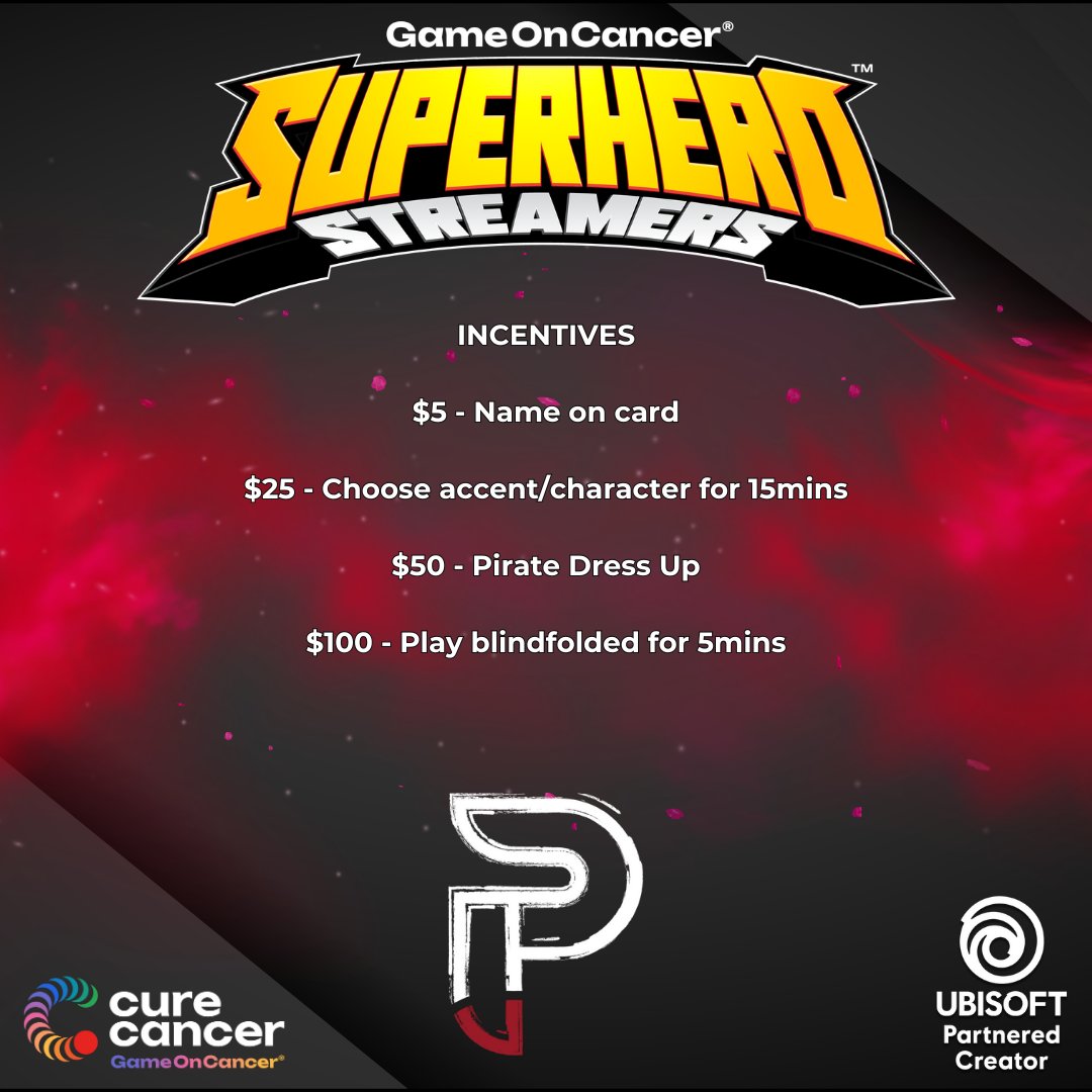 Phi1myst3r's tweet image. Proud to announce that I will be fundraising for @GameOn_Cancer Superhero Streamers over the next 2 months until May 31st!

I have joined the @UbisoftANZ team and have some cool incentives and goals! Every little bit helps ♥

#gameoncancer #superherostreamers #ubisoftpartner