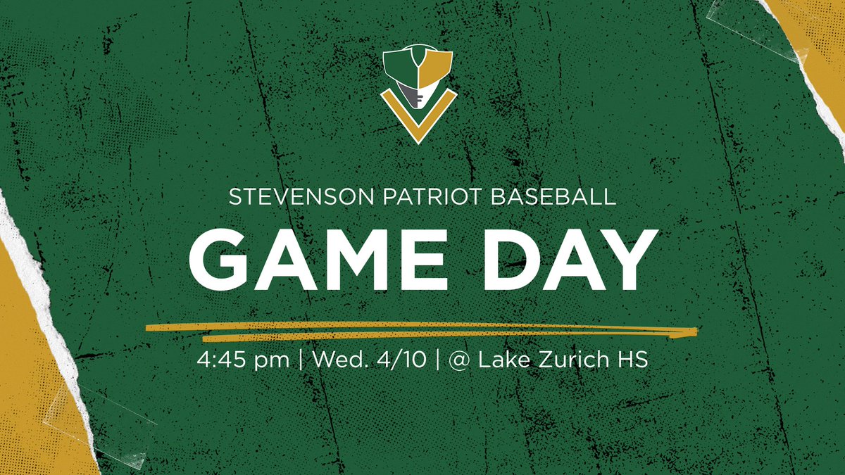 The boys' baseball team is in action tonight, 4/10 against conference opponent Lake Zurich. First pitch will begin at 4:45pm at the home of the Bears. @shspatriot @stevensonhs @SHSPatsBaseball #patriotpride