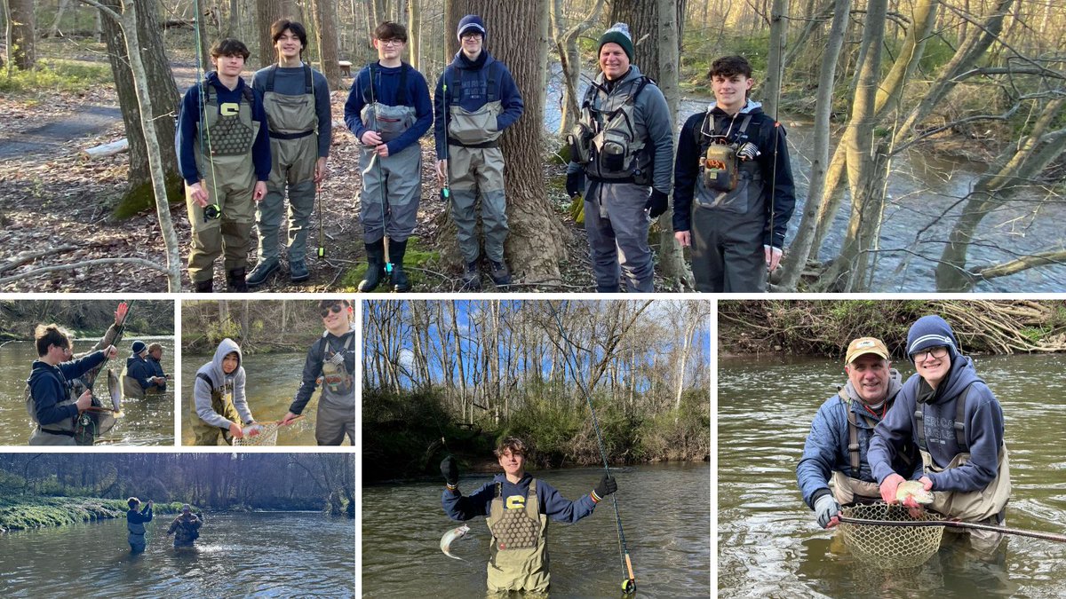 Our fly fishing club enjoyed a day at White Clay Creek on their first outing of the spring. A huge bonus—all the boys reeled in a trout! #WhatsUpWednesday #fishingclub #studentlife