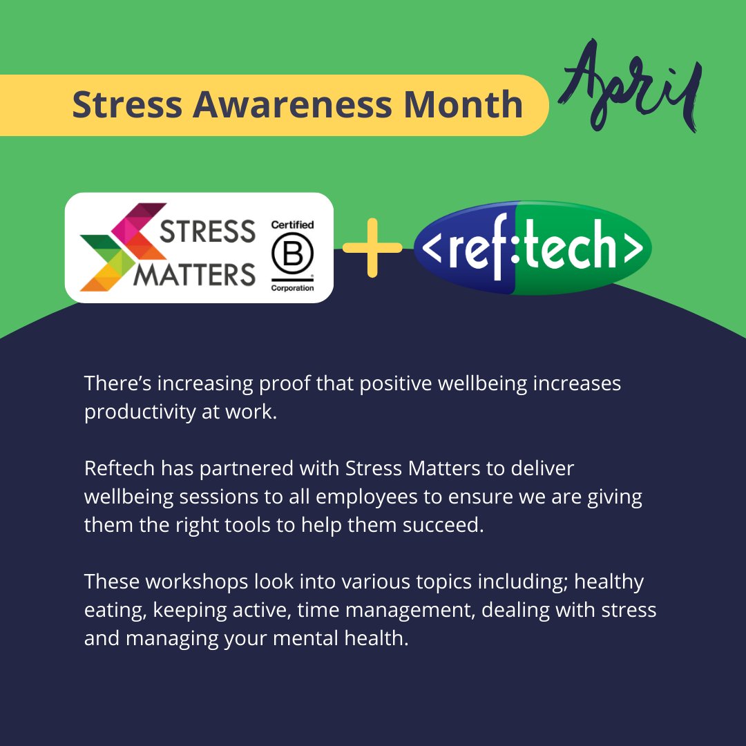 RefTech also works with Stress Matters to provide monthly workshops and wellbeing talks to give our employees the right tools to manage their daily stresses and work to improve their overall positive mindset.
#stressmatters #stressmanagement #reftech #eventprofs #MHFA