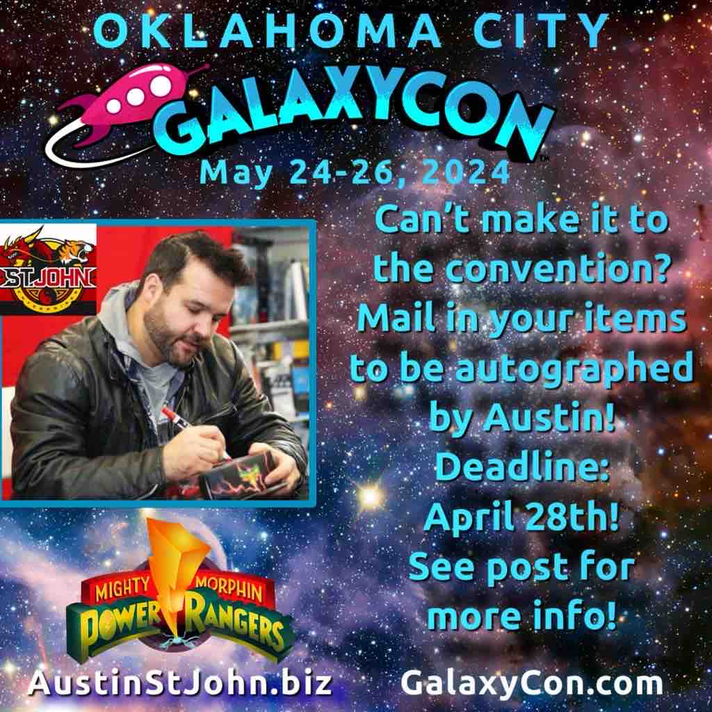 Can’t make it to an event? Submit your personal items to get signed by me no later than April 28th! More info on galaxycon.com/blogs/events/a…   #powerrangers #mailinyouritems #galaxyconokc #galaxycon