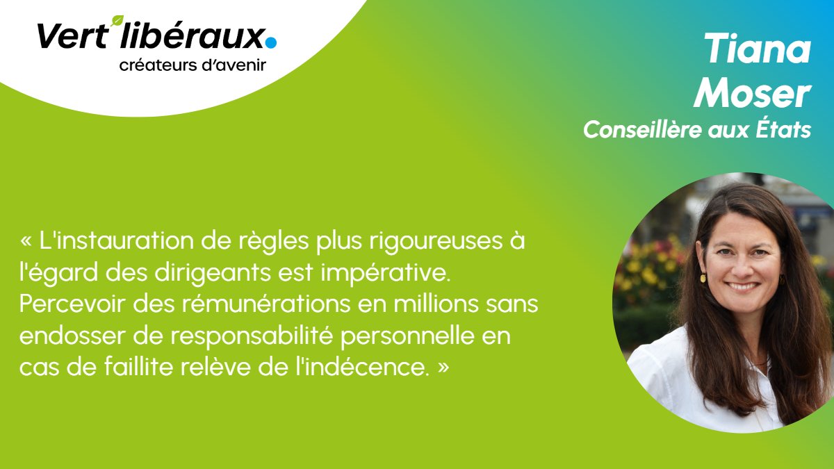 Les millions de salaire exigent responsabilité et responsabilisation ! La #débâcleCS a infligé un coup considérable à la crédibilité de la place financière🇨🇭. Il faut améliorer la régulation #TooBigToFail afin de prévenir les futurs sauvetages de banques👉 bit.ly/3xwsgDW