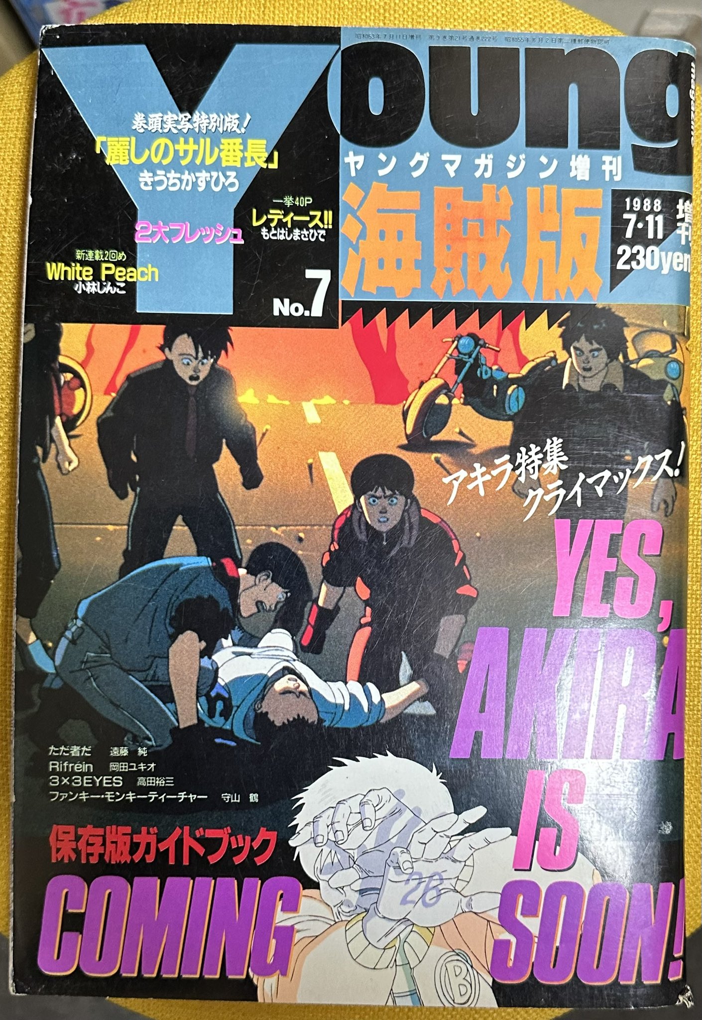 ヤングマガジン 海賊版 No.3 1988 表紙 3✕3EYES 高田裕三