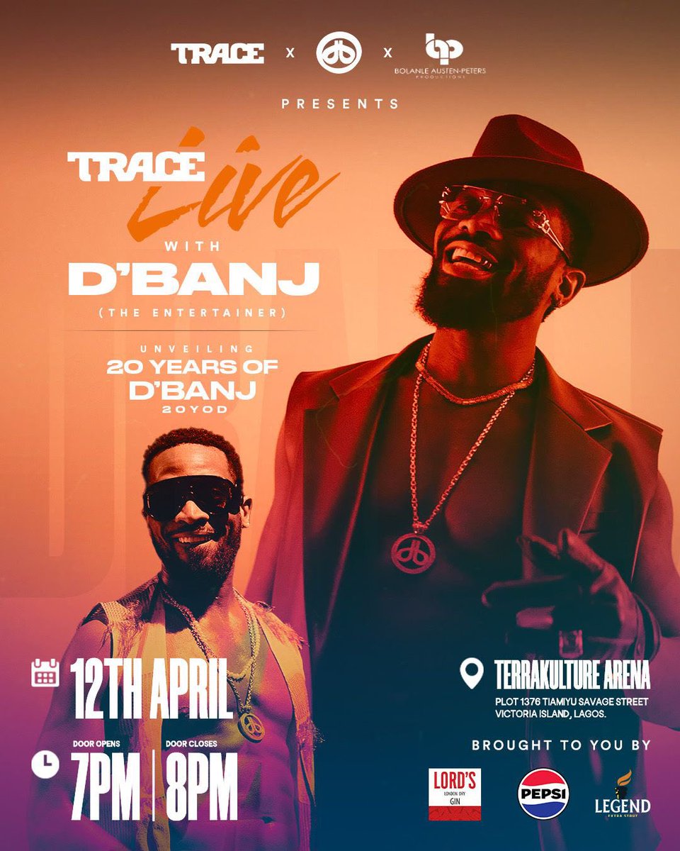 Is it Friday yet? Asking for a friend and everyone else who needs a dose of the Kokomaster. 

Get ready to turn up the volume and get down because Trace Live with D'banj: The Entertainer is coming to DStv this Friday, April 12th!  

Don't miss out on this epic party! #DStvLive…