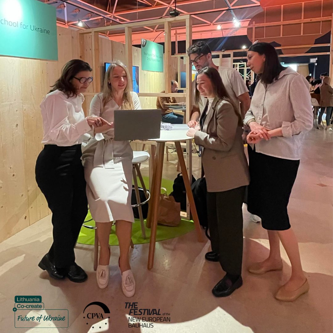 CPMALithuania's tweet photo. #CPVA and @RestoreUA at #NewEuropeanBauhaus Festival!
Sincerely thank you @vonderleyen for endorsement of Future School for Ukraine we present! Impact-driven investors and architects come to dive deep into Ukraine’s education recovery at booth #18! #CoCreateFutureOfUkraine #LTaid https://t.co/ovOVeTiGPl