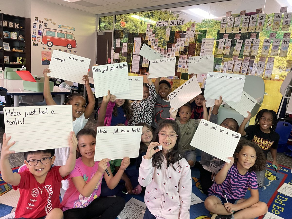 When a tooth falls out during our phonics time, why not write about it!?!  @HumbleISD_CE