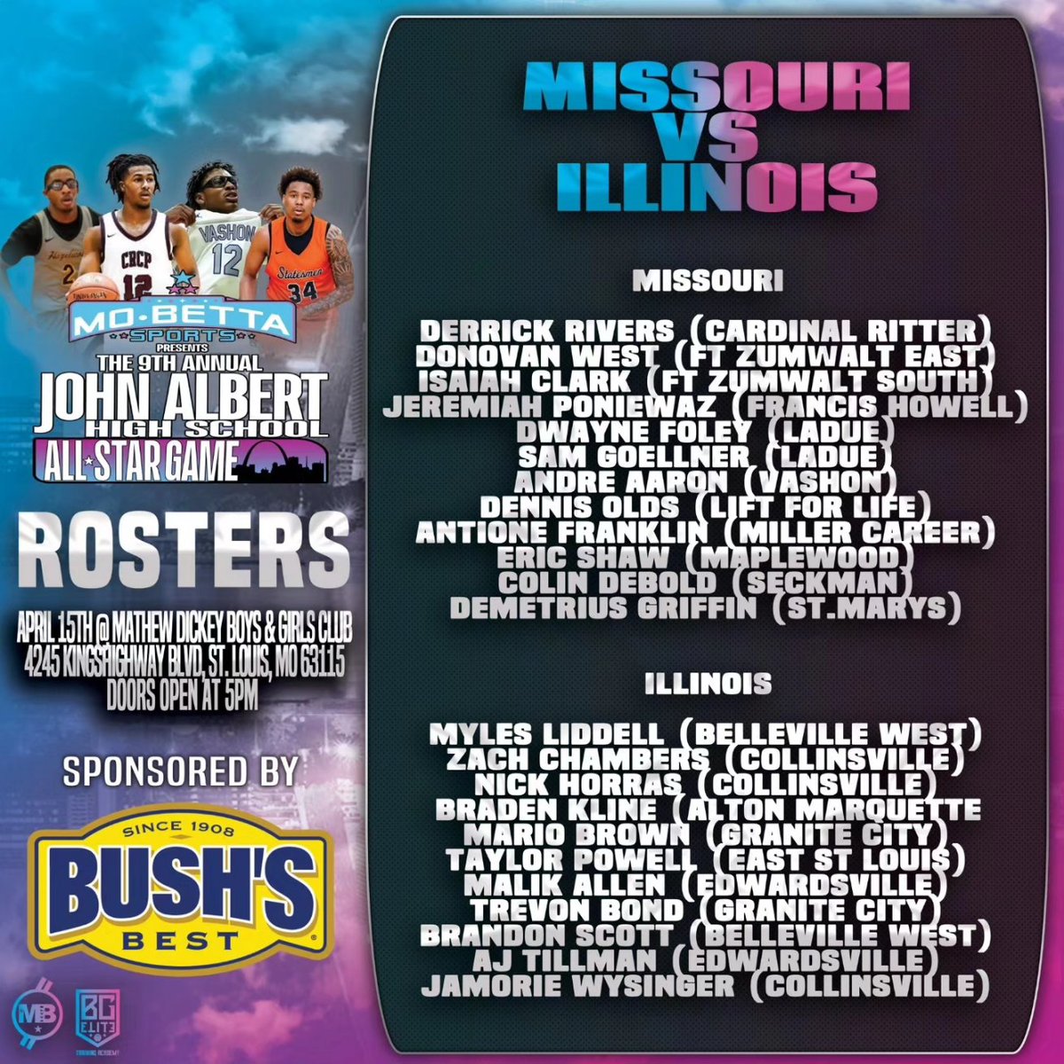 bgilmore314's tweet image. Mo Betta Sports Presents: The 9th Annual “John Albert” High School Allstar game sponsored by Bush Best April 15th at Mathew Dickey Boys &amp;amp; Girls Club!!! Tickets will go on sale on, April 11th at 12 noon online!!! All tickets are digital. Nothing sold at the door! #mobetta #BGElite