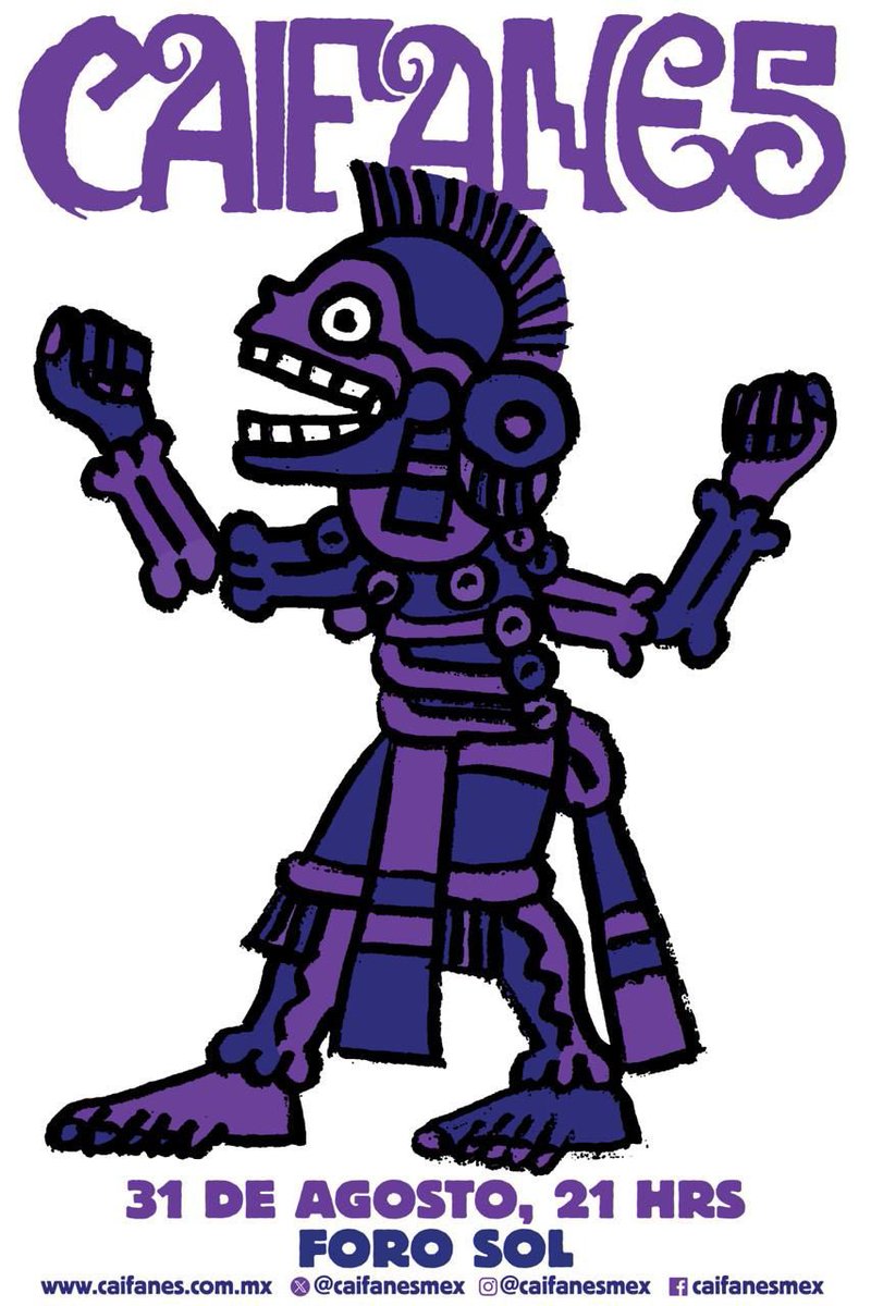 Magallanes71's tweet image. El cartel para el concierto de Caifanes @CAIFANESMEX en el Foro Sol el 31 de agosto.