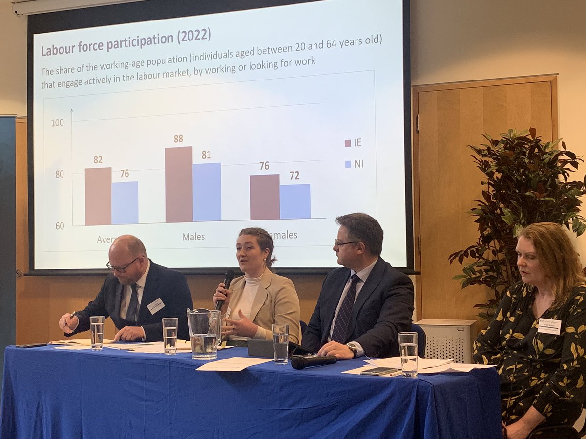 Hearing now from the panel discussion on the #SharedIsland report on Gender & Labour Market Inclusion including our women’s sector colleague Alex @NI_WBG @ESRIDublin