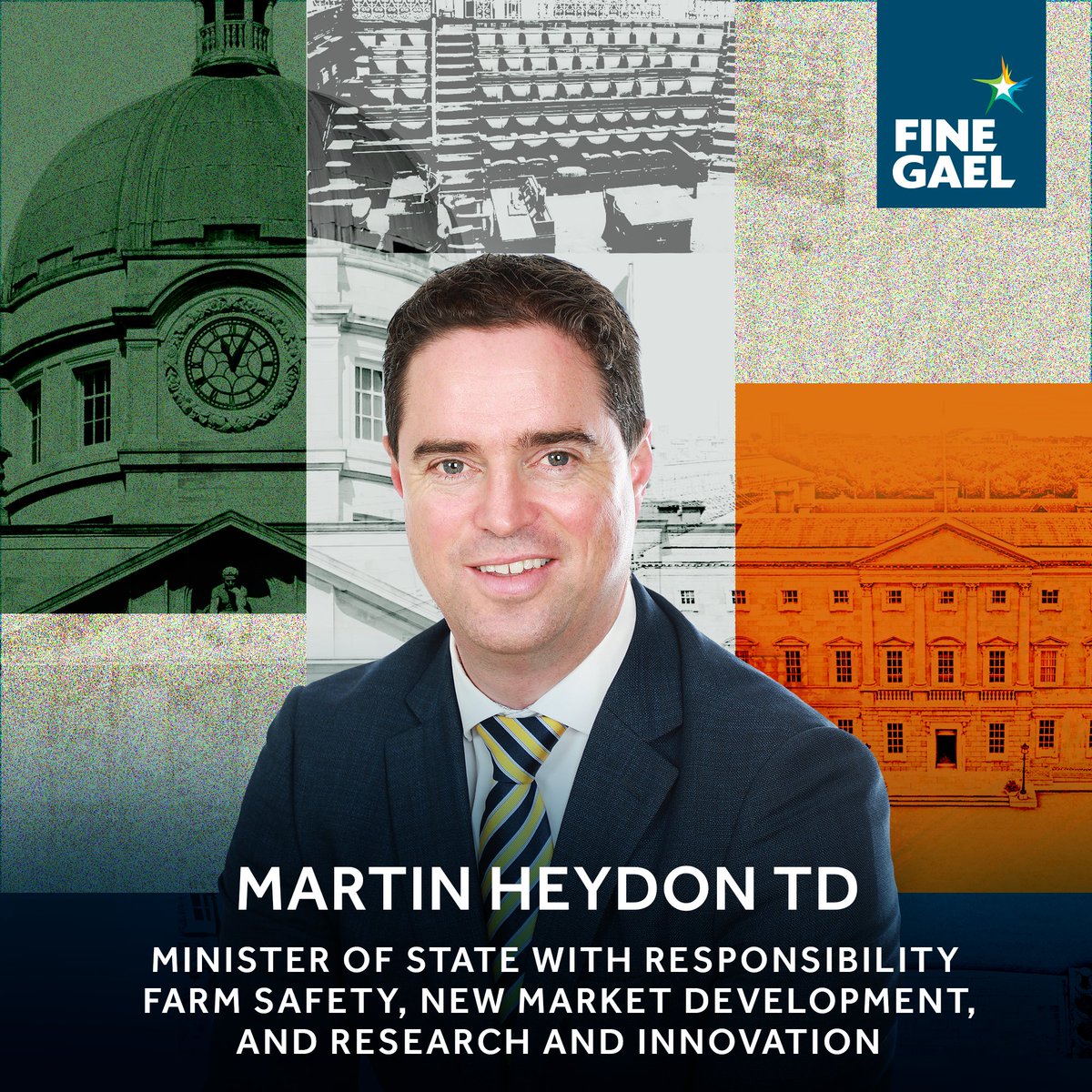 .@martinheydonfg has been reappointed as Minister of State with responsibility for Farm Safety, New Market Development, and Research and Innovation.