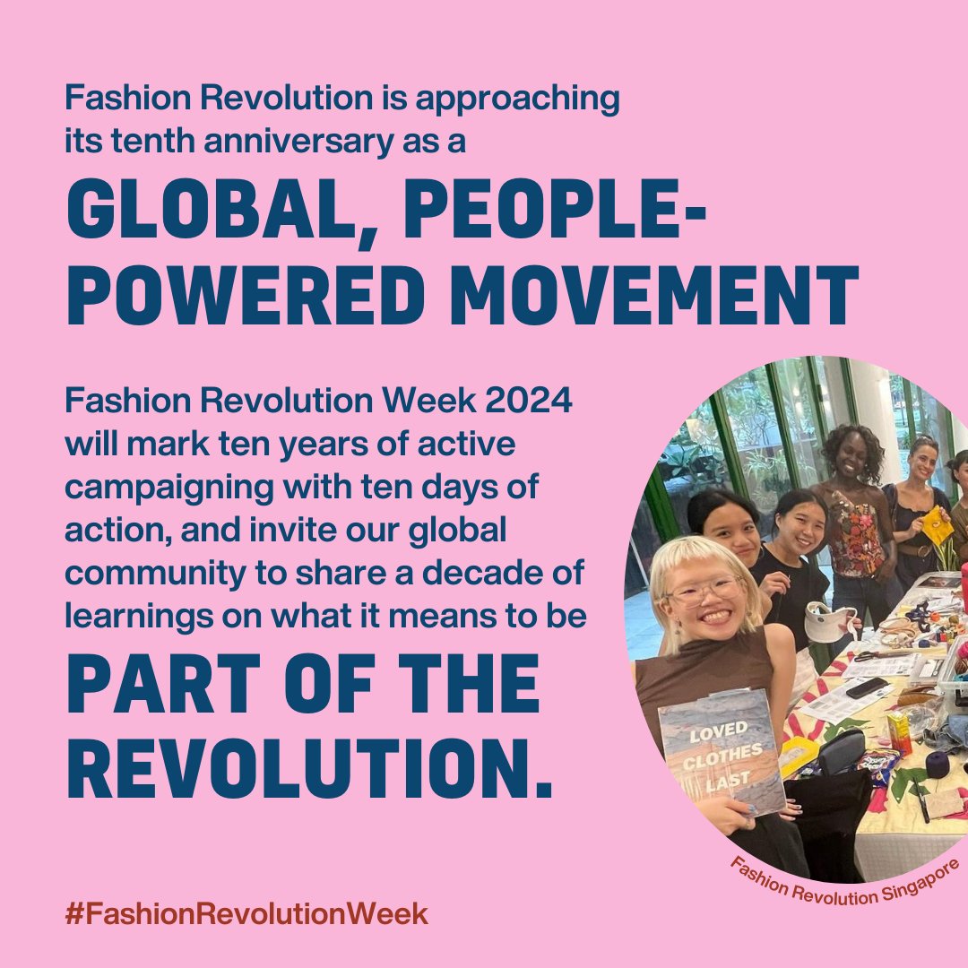 Fashion Revolution Week is fast approaching and marking it's 10th year! It's a perfect opportunity to think about your own impact on people and the environment we all share. I'm proud to be part of the #FashRev