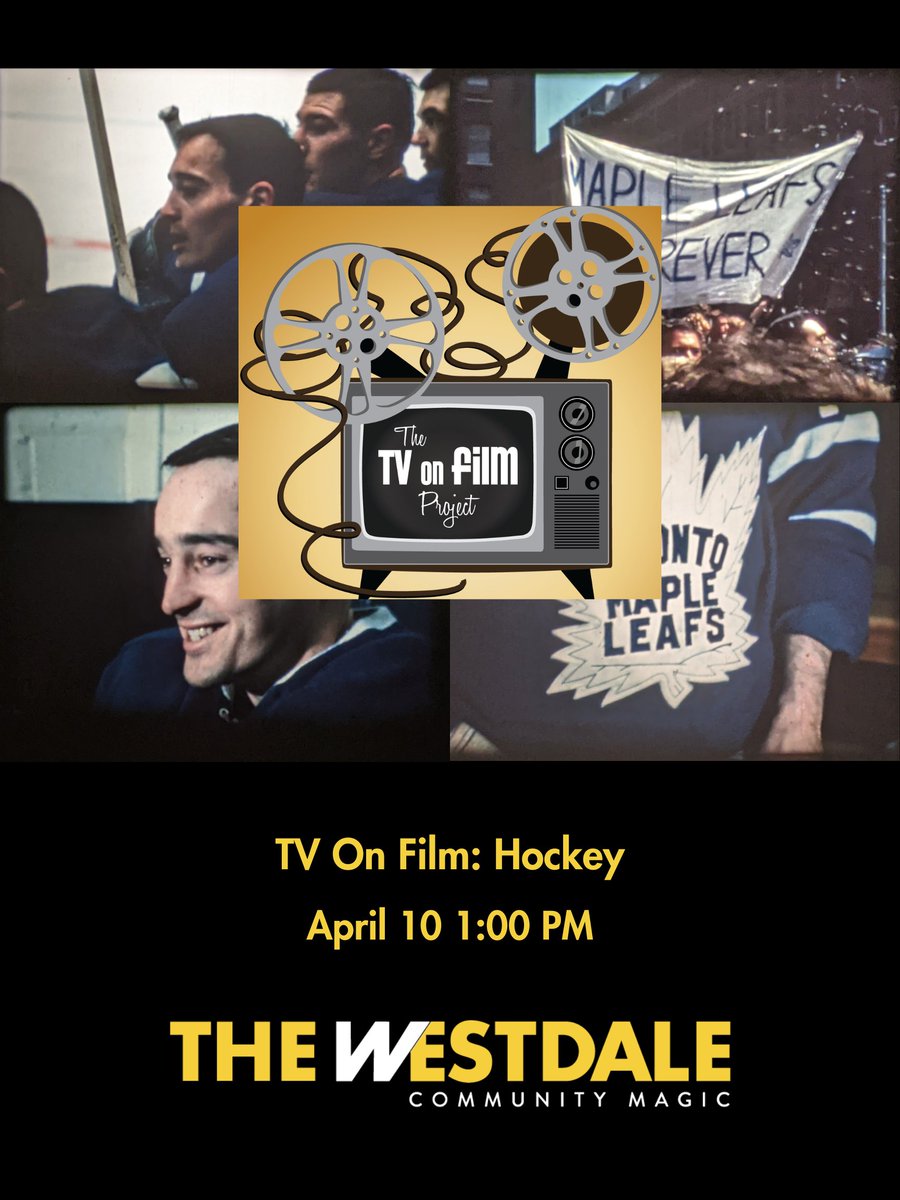 BillBriouxTV's tweet photo. Today at 1 pm: don't miss the Retro #TVonFilm Party happening at @TheWestdale in Hamilton. See #TheLeafs win the #StanleyCup! Sure, the films are from '62 and '67, but why wait for the playoffs! Other '60s & '70s sports reels as well. Plus trivia prizes! https://t.co/nusFzJEYU7