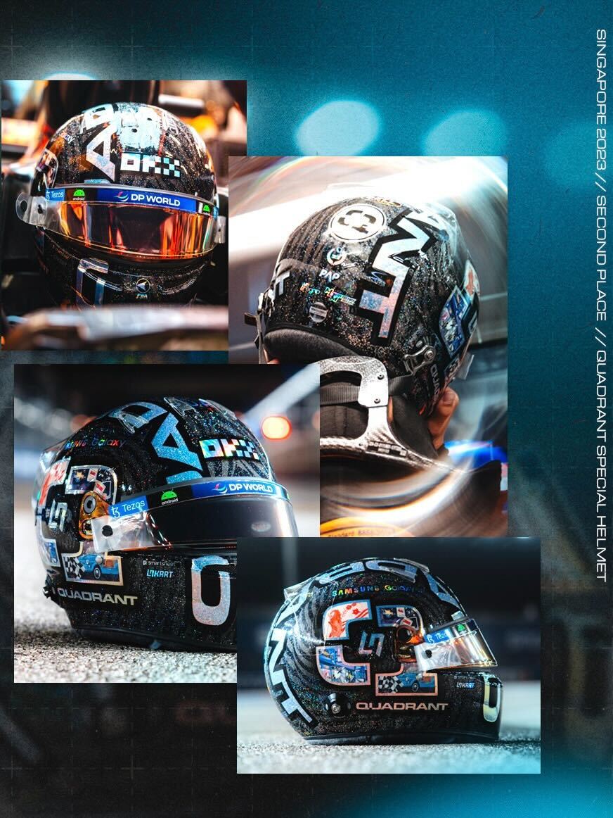 GUESS WHAT WE JUST FOUND... ...EXTRA LANDO NORRIS SINGAPORE 2023 QUADHELMET MINIS 🫢 WE PUT THEM ON THE WEBSITE SO YOU HAVE AN EXTRA CHANCE TO GET ONE 🗣️ shorturl.at/hKLZ4