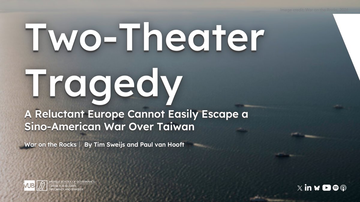 ❗️New Commentary❗️ As part of our #BridgingAllies project, @TimSweijs and @paulvanhooft have just published a commentary piece for @WarOnTheRocks on how Europe would or could act in case of a #US-#China war over #Taiwan. A must-read! Read now🔸 warontherocks.com/2024/04/two-th…