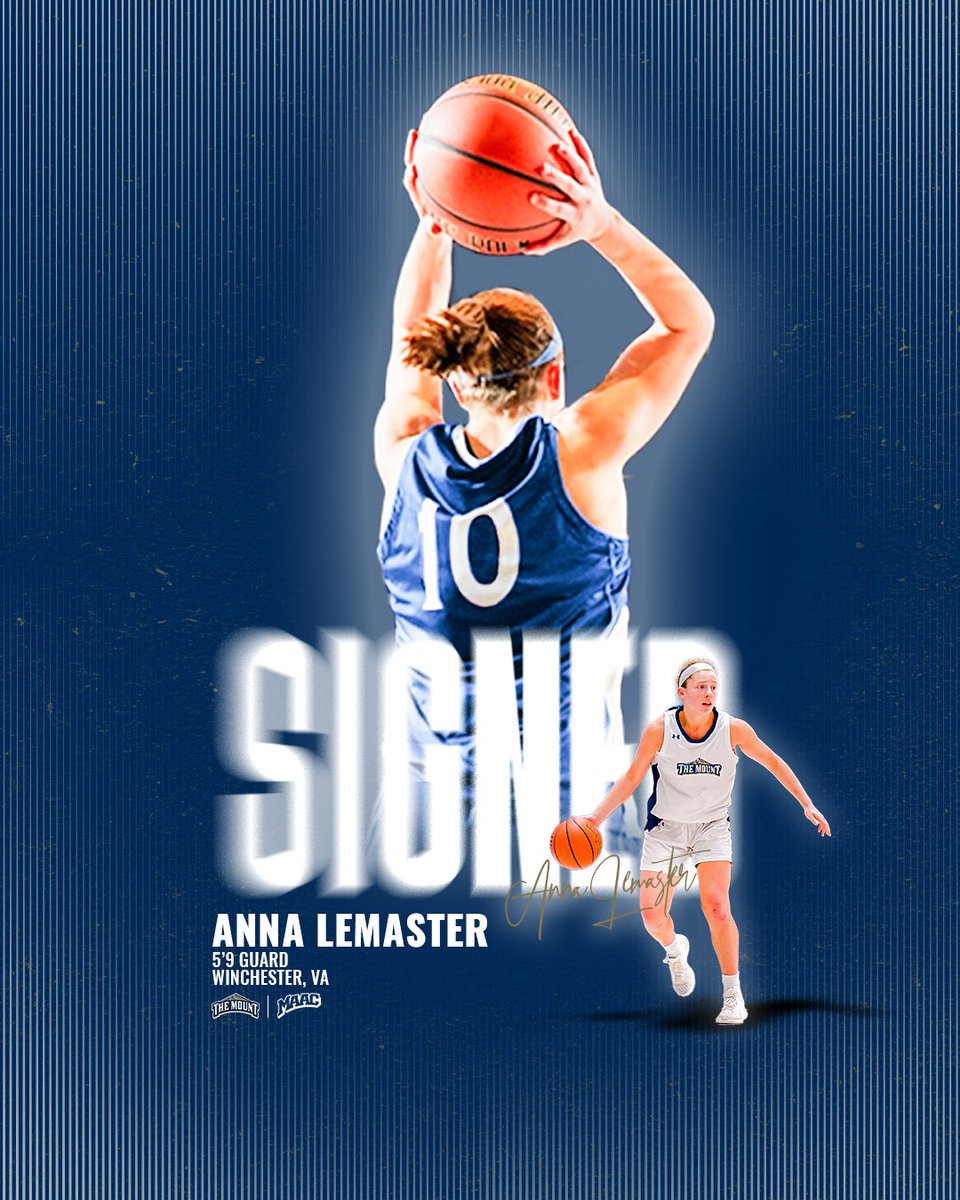 SIGNED!! 🔏 Meet Anna Lemaster, a 5’9 guard from Winchester, VA, known for her ability to score at a high level. She’s set to play a pivotal role within our family next season. Let’s give a warm welcome to Anna as she joins our Mount family! 💙 #gomount