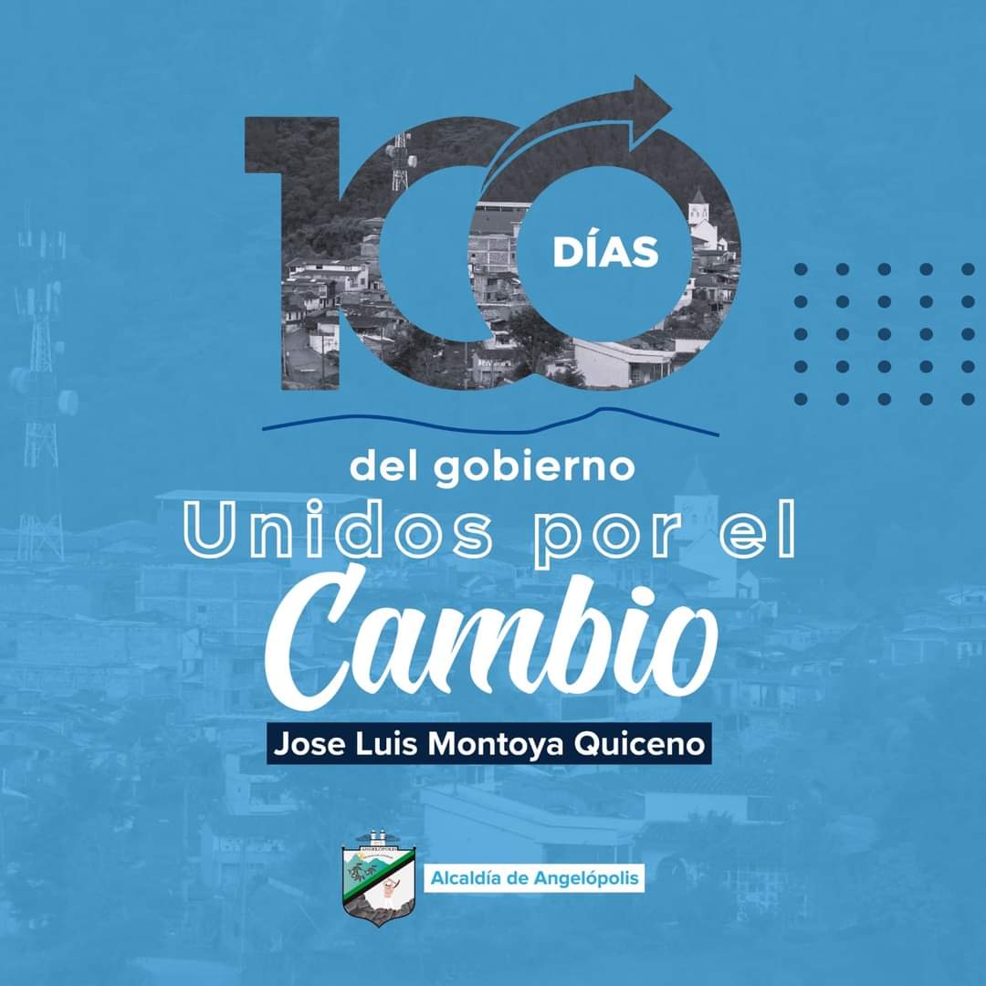 🔖 ¡Celebramos 100 días de logros y avances bajo el liderazgo de Jose Luis Montoya Quiceno como alcalde de Angelópolis! 🏛️✨

✅ Gracias al trabajo en equipo, estamos encaminando nuestro municipio hacia un futuro brillante para todos.

#UnidosPorElCambio #Angelópolis