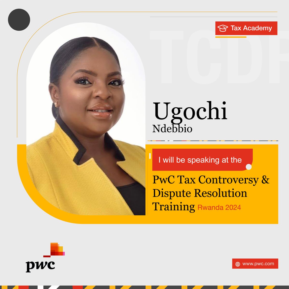 PwC_Nigeria's tweet photo. Ugochi Ndebbio - Associate Director, Corporate Tax Consulting, and General Counsel, PwC Nigeria

7/8 https://t.co/JFE27rVmCo