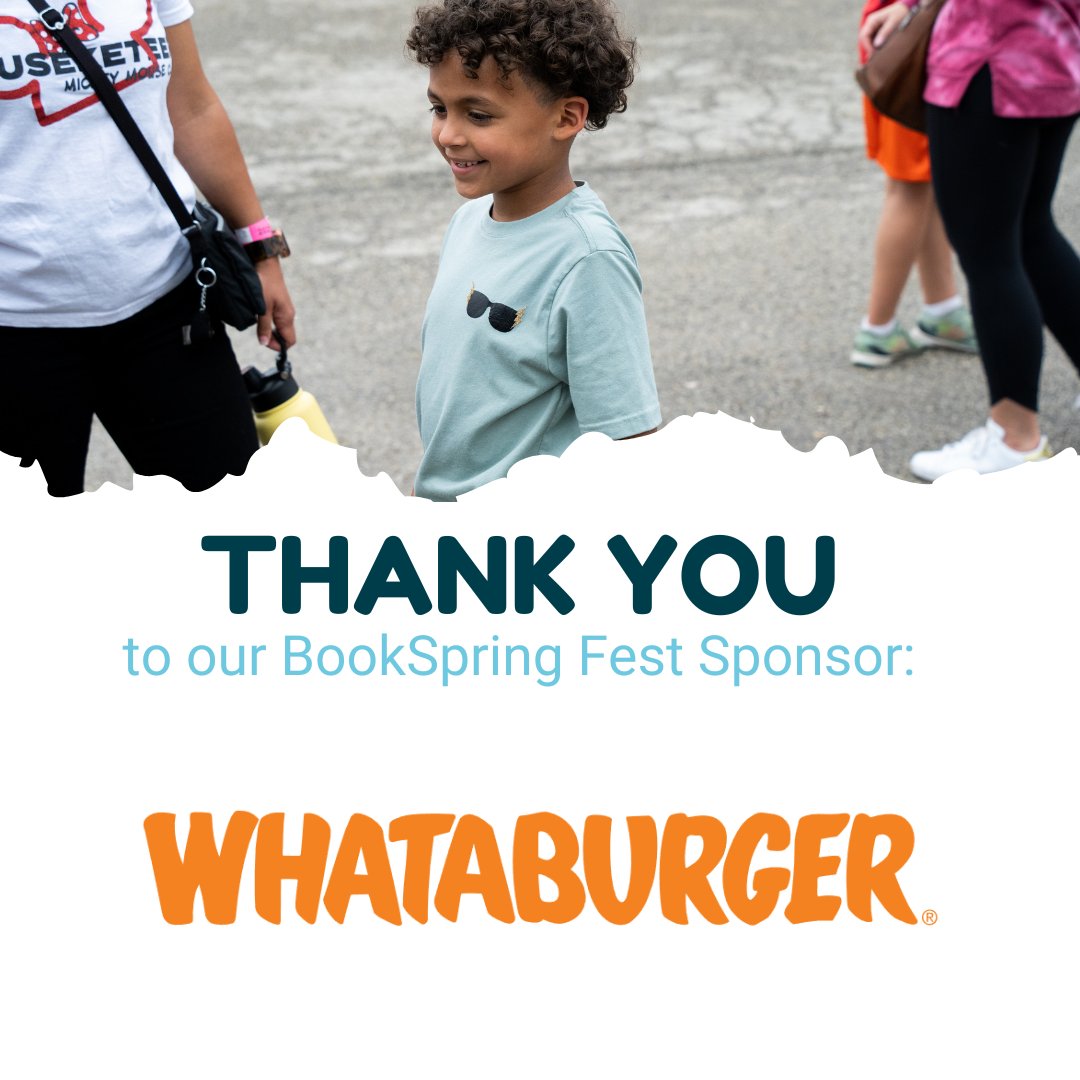 bookspringatx's tweet image. 🧡 Thank you to @whataburger for supporting BookSpring Fest: A Read Aloud Celebration! Reserve your free tickets now: eventbrite.com/e/bookspring-f…

#ATX #KidsEvent #ATXEvent #nonprofit