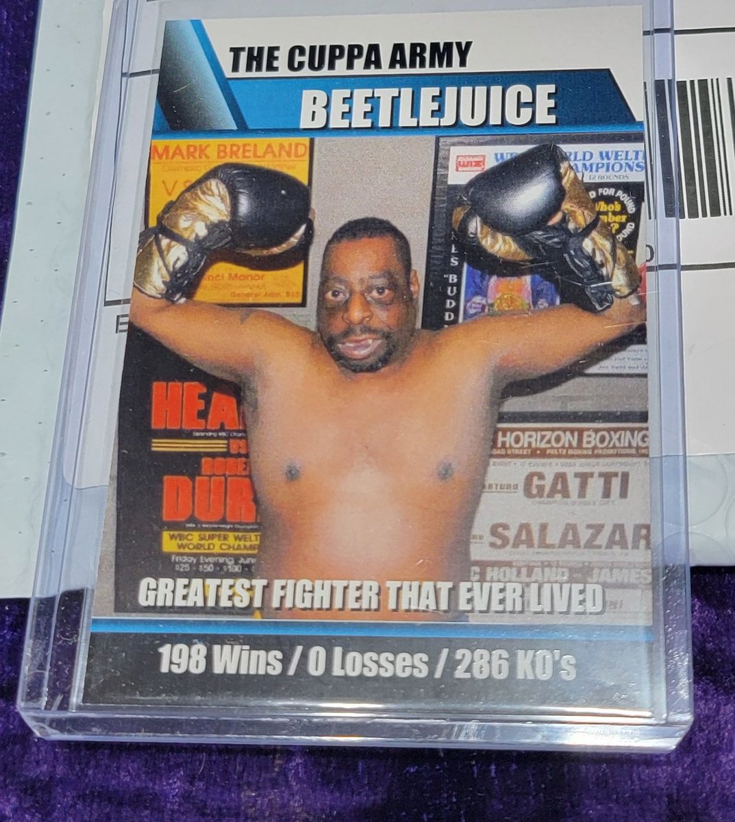 Jeff Jarrett beat him up so this counts!! One of the greatest autograph cards that exist!   BEETLEJUICE!! #wrestling #wwe #thehobby #wrestlingcards #wrestlingcardwednesday #WWE #AEW #wcw #TNA #NJPW #ROH #WrestlingCommunity #wrestlingtradingcards #wrestlingautographs @HowardStern…