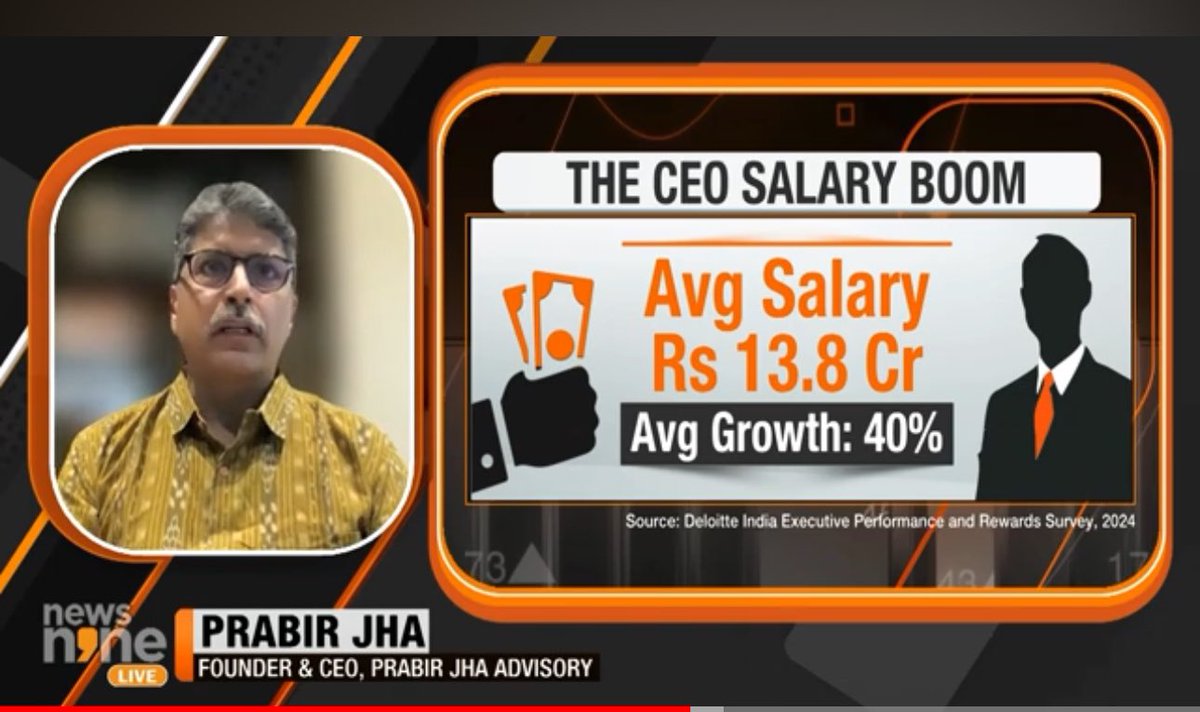 Shared my perspectives on the rising CEO salaries in India @News9Tweets . While there is a reality of talent shortage, do CEOs game their revisions? Does the Board actually understand enough the executive compensation dynamic? @Shwkothari u r always good! lnkd.in/d_zJztFA