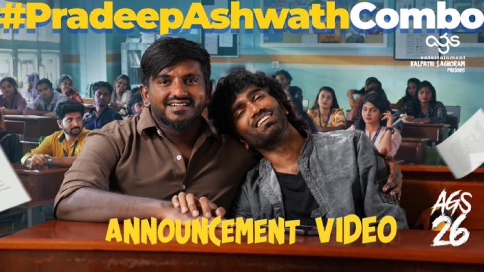 Most happening #PradeepRanganathan’s next as hero is with #OhMyKadavule fame director #AshwathMarimuthu 🙌🙌

To be bankrolled by @Ags_production 👌

Watch out for the super fun announcement here -> youtu.be/FPYbCVcPxW8?si…