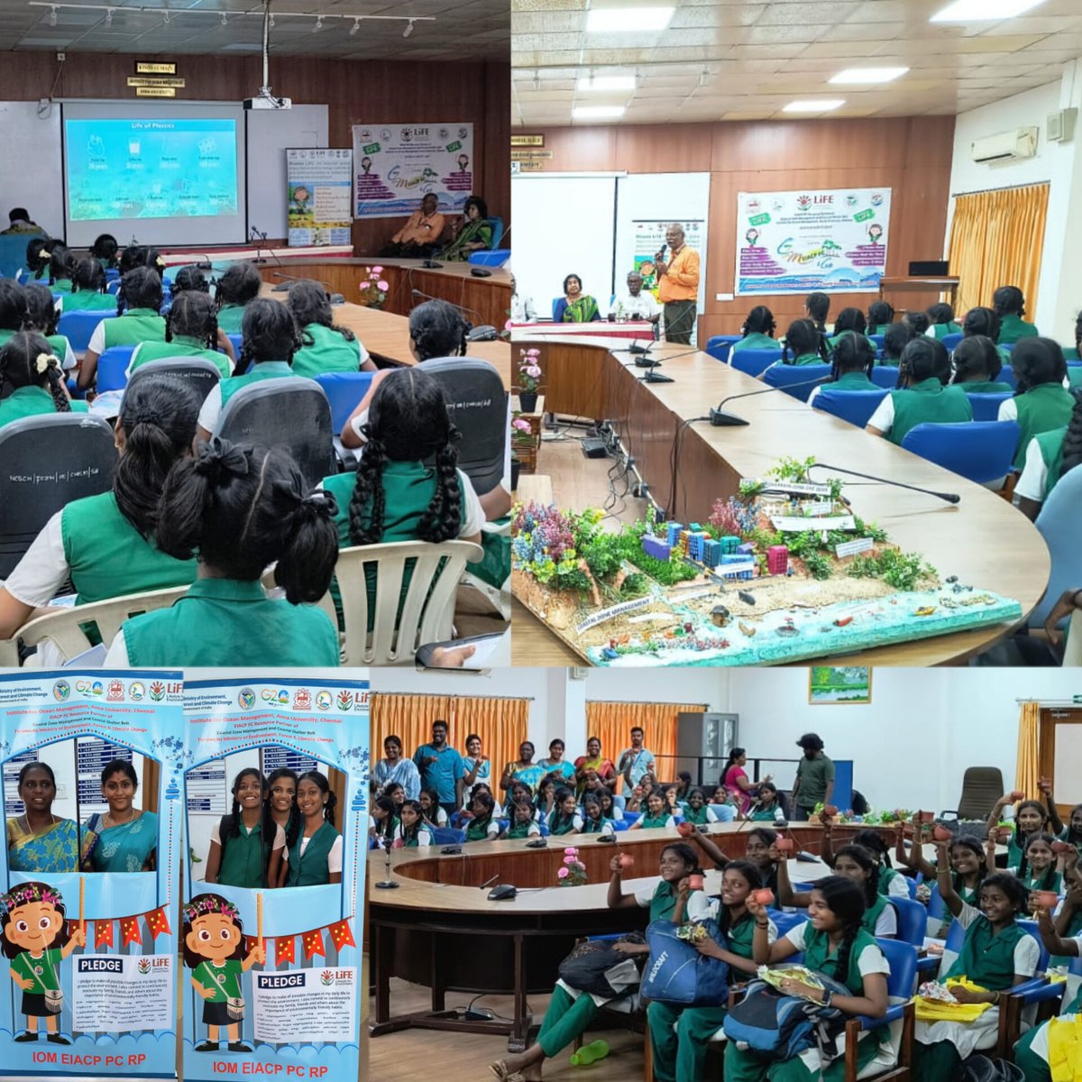 In commemoration of 'Earth Day 2024', IOM EIACP PC RP Chennai organized a mass awareness event on 'Mission LiFE and Video session on Plastics and the environment' at IOM Koodal Hall on 24.04.2024. A total of 80 students and 10 staff members were sensitised in this event.