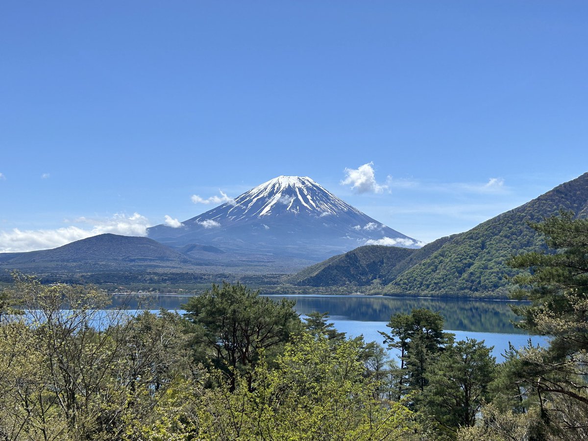 浩庵キャンプ場の撤収時に念願の富士山が見れました！😆