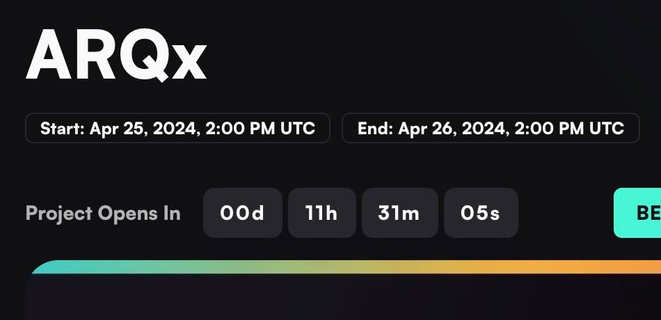 ARQx X NeoLaunch tomorrow Be ready 💪 2pm UTC 🕑