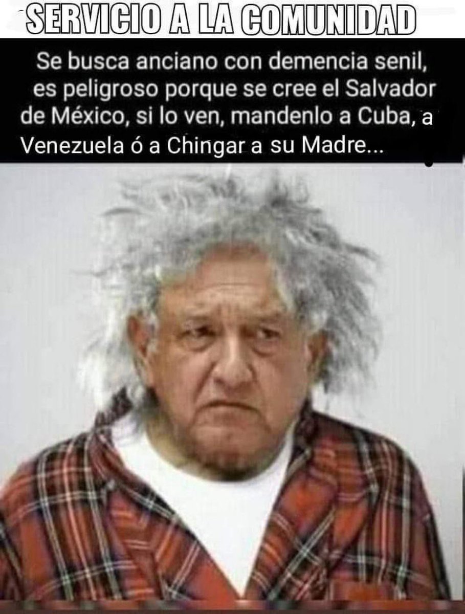 Preferible mandarlo a la cárcel,  maldito viejo corrupto y ratero!!
#MorenaEsUnaSecta 
#MorenaDestruyendoAMexico 
#MorenaNarcoPartido 
#MorenaRobaTuAfore 
#MorenaEsMuerte  
No votes por Morena !!!!