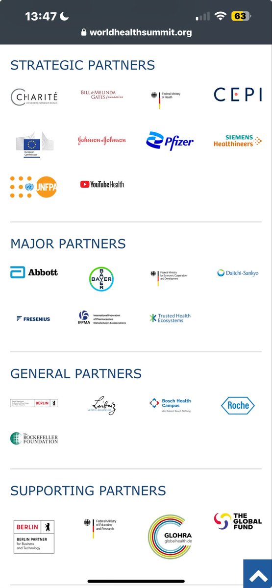 Check out the partners for @WorldHealthSmt #WHS2024 #WHSMelbourne2024 - the hide to talk about public health and trust, it's a bin fire of conflict of interest; he who pays the piper calls the tune.