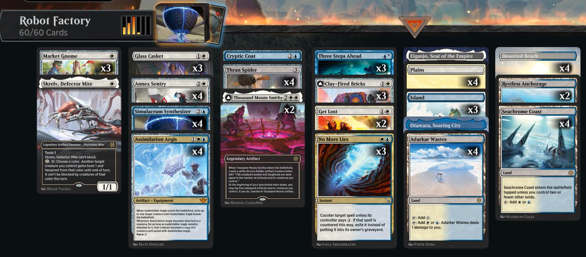 Update - This UW Artifact deck has gone 12W/0L in Mythic Bo1 so far. I'm scared to keep playing in case I break the run! 

#mtga #mtgarena #mtgthunder #mtgotj

@UntappedGG stats - bit.ly/3tNnNuB
Deck - bit.ly/3xNX0Ap

Check comments for untapped download link
