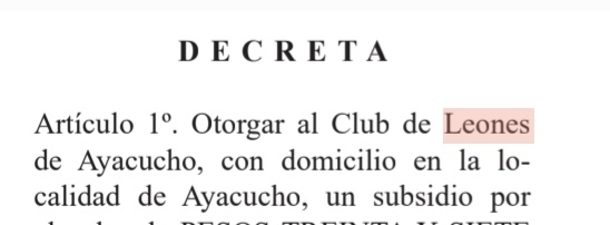 Muy simpático el ex tesorero y actual presidente del Club Leones de Ayacucho Provincia de Buenos Aires. Subsidiado por la Municipalidad, un ejemplo de servicio público. El amor vence al odio.