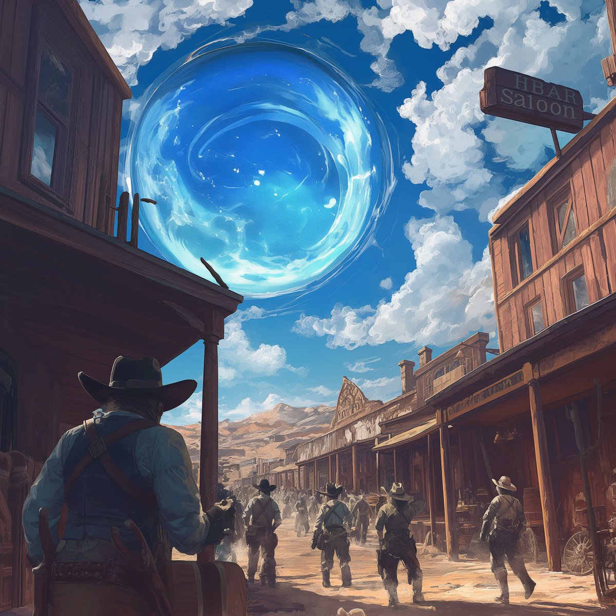 HbarBandits's tweet photo. It was another day in the settlement, the air heavy with sadness as news from the portal rippled through the crowd. Despite the loss of their comrades, whispers of victory echoed through the streets, mingling with cautious optimism as the Infernals began to celebrate what they believed to be the end of FEAR's reign.