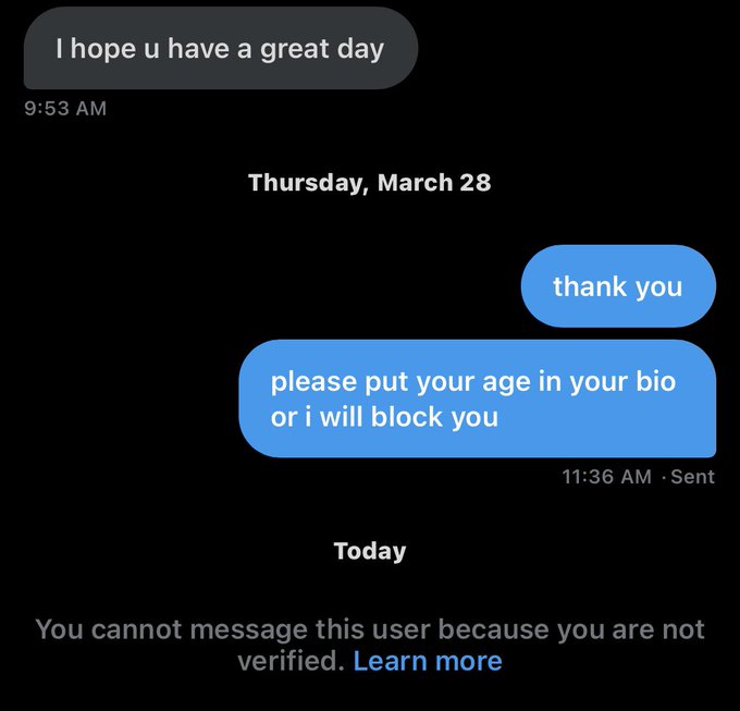 i think he got butthurt but at least he has his age in his bio now so thats a plus https://t.co/RRYw<a href="/tag/nsfwtwt"class="tags"><span>#nsfwtwt</span></a><a href="/tag/swtwt"class="tags"><span>#swtwt</span></a>