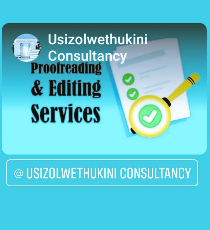 Attention Honors, Masters & PhD students!!!

Need to improve sentence structure, fix grammatical errors and ensure cohesion of content?🖥️📑

Let us Edit & Proofread your Dissertation with 💯 Guarantee!

📞081 323 1998
📧 usizolwethukiniconsultants@gmail.com

#OurHelpToYou 🌐