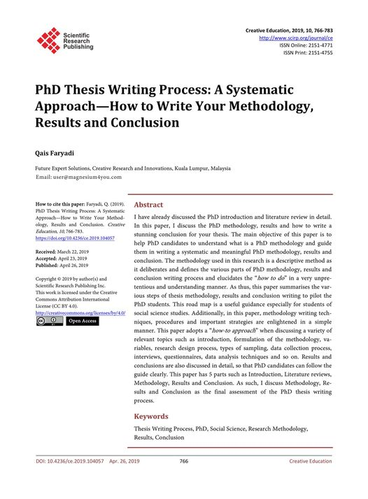 PhD thesis writing process: A systematic Approach- How to write your methodology, results and conclusion.
#researchers #Researchpaper #researchintegrity #phd #AcademicTwitter #academia #ResearchAssistant #researchpapers #AcademicSupport 

files.eric.ed.gov/fulltext/ED594…