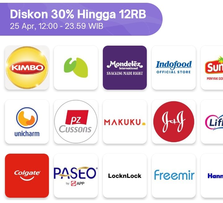 ⏰12.00

Diskon 30% s.d. 12rb minbel Rp0
Kode: BEKENJIT25

Sunco
tokopedia.link/ps4JPkT8jGb
Indofood 
tokopedia.link/gWOAJdFmSGb
Oreo, kraft, cadbury
tokopedia.link/5wOYTgfgjGb
KedaiMart 
tokopedia.link/y2PAFONhjGb
Kimbo
tokopedia.link/MJewZxocNHb
Originote 
tokopedia.link/ps4JPkT8jGb

🧵
(1/4)