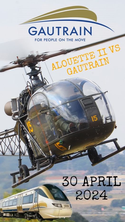 If you are staying or working in the Centurion area, keep your eyes skyward during the early morning of 30 April. To open the Airshow at the SAAF Museum, the Alouette 2 will be racing the Gautrain.
Remember to invite you friends and family on the event page SAAF Museum Airshow…