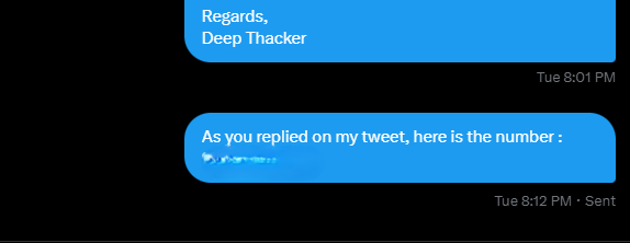 DeepThacker1828's tweet photo. @Airtel_Presence @Airtel_Presence
Vipin, as far as I can chck the last message is by me only, and have never received anything from your end in my DMs... I guess its the Airtel Network again playing its due role ;) https://t.co/WoXIPTcuhY